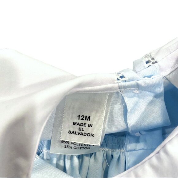 NEW Lulu Bebe 12m Blue Embroidered Collar Dress - Picture 6 of 6